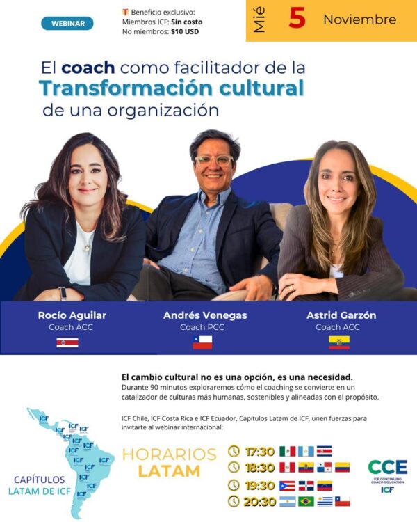Webinar ICF LATAM: El Coach como facilitador de la Transformación cultural de una Organización